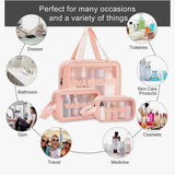 Washbag Set of 3 pcs Cosmetic Toiletry Makeup Vanity Shaving Household Grooming Travel Storage Organizer Bags Pouch kit Pack for Men Women Girls Travel