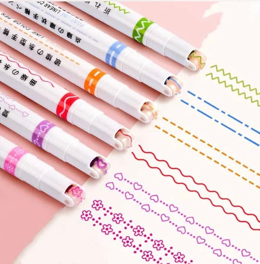 LINEAR ROLLER COLOR PEN -  6 STYLES 6 COLOURS
