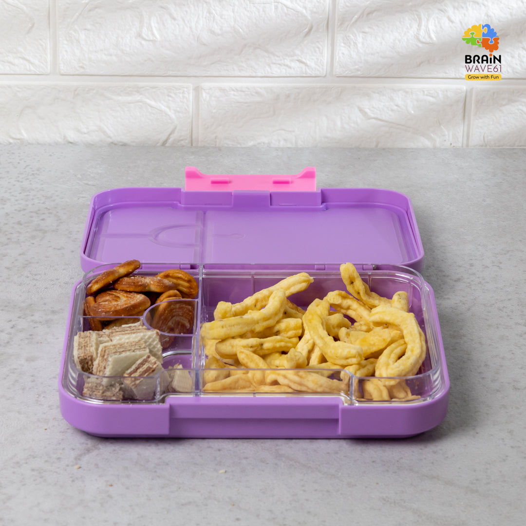 Bento Lunch Box for Kids, 4 & 6 Compartments Ideal Portion Sizes Leak-Proof Bento box for Kids Dishwasher Safe, BPA-Free