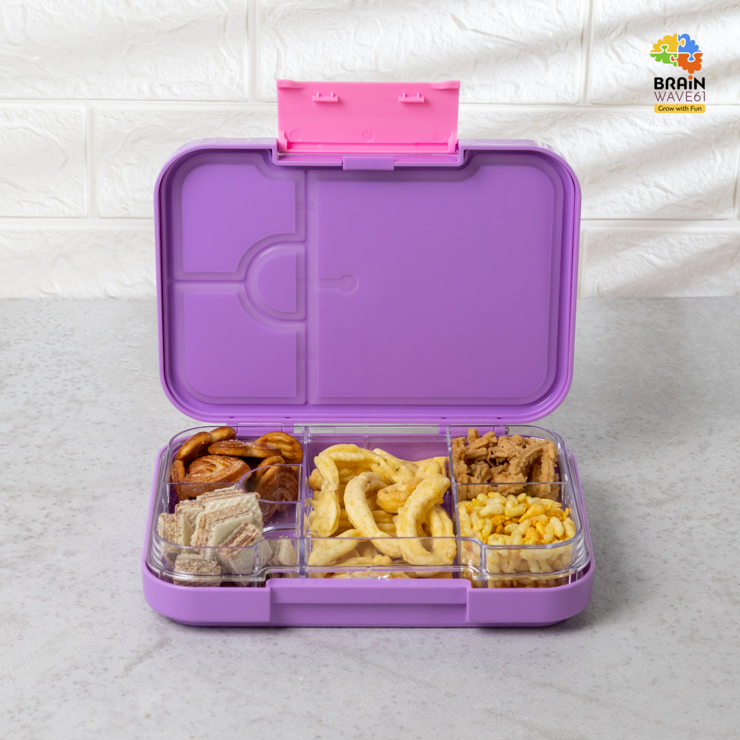 Bento Lunch Box for Kids, 4 & 6 Compartments Ideal Portion Sizes Leak-Proof Bento box for Kids Dishwasher Safe, BPA-Free