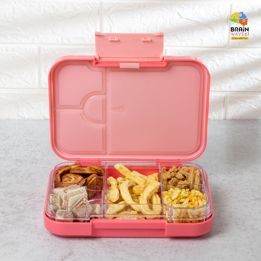 Bento Lunch Box for Kids, 4 & 6 Compartments Ideal Portion Sizes Leak-Proof Bento box for Kids Dishwasher Safe, BPA-Free