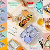 4 compartment 750ml Stainless Steel Lunch Box with 150ml Bowl