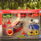 Rapid Launcher Play Set Toy with 7 Die Cast Metal Stunt Car and Master Racers Racing Sports Rapid Launcher with 3 Stoppers Best Toy Gift for Kids (Multi-Color)