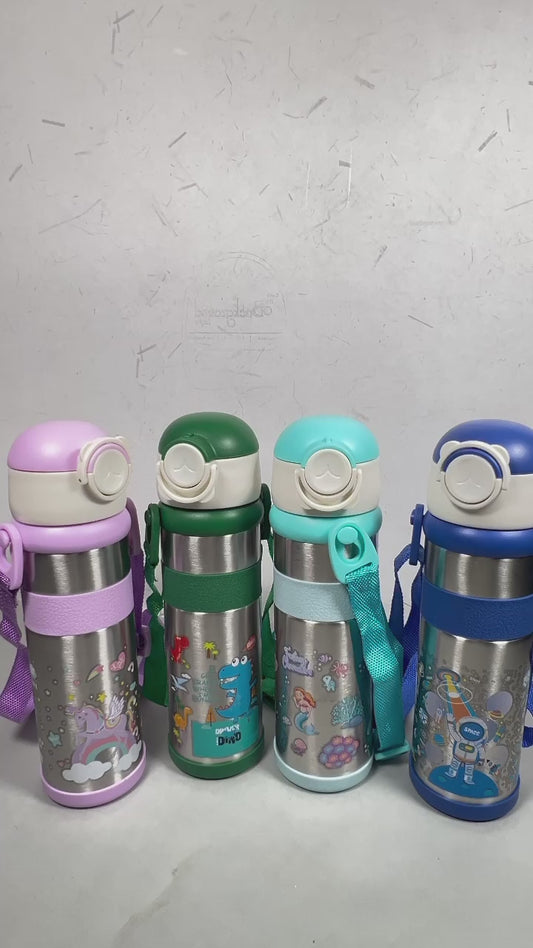 500 ml stainless steel string straw bottle