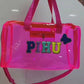 Multipurpose jelly duffel bag with 5 initials( size 15*9*6.5)
