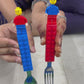 Building Blocks Design Stainless Steel Spoon and Fork Set