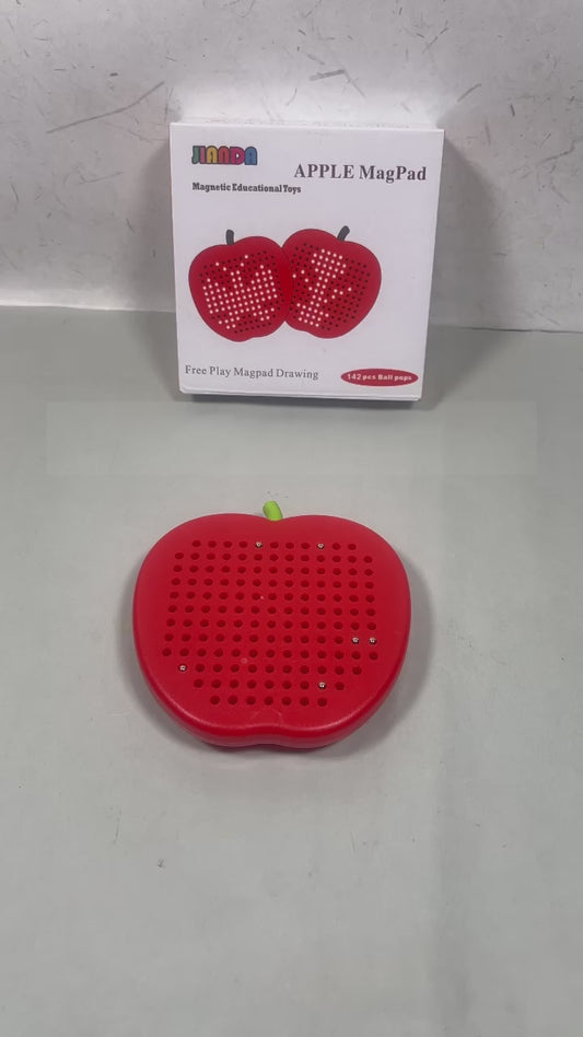 Magnetic Apple Shape Drawing Board Educational Toy - Sketch Pad for Kids, Draw Freely Doodle Pad with Magnetic Balls for 3+